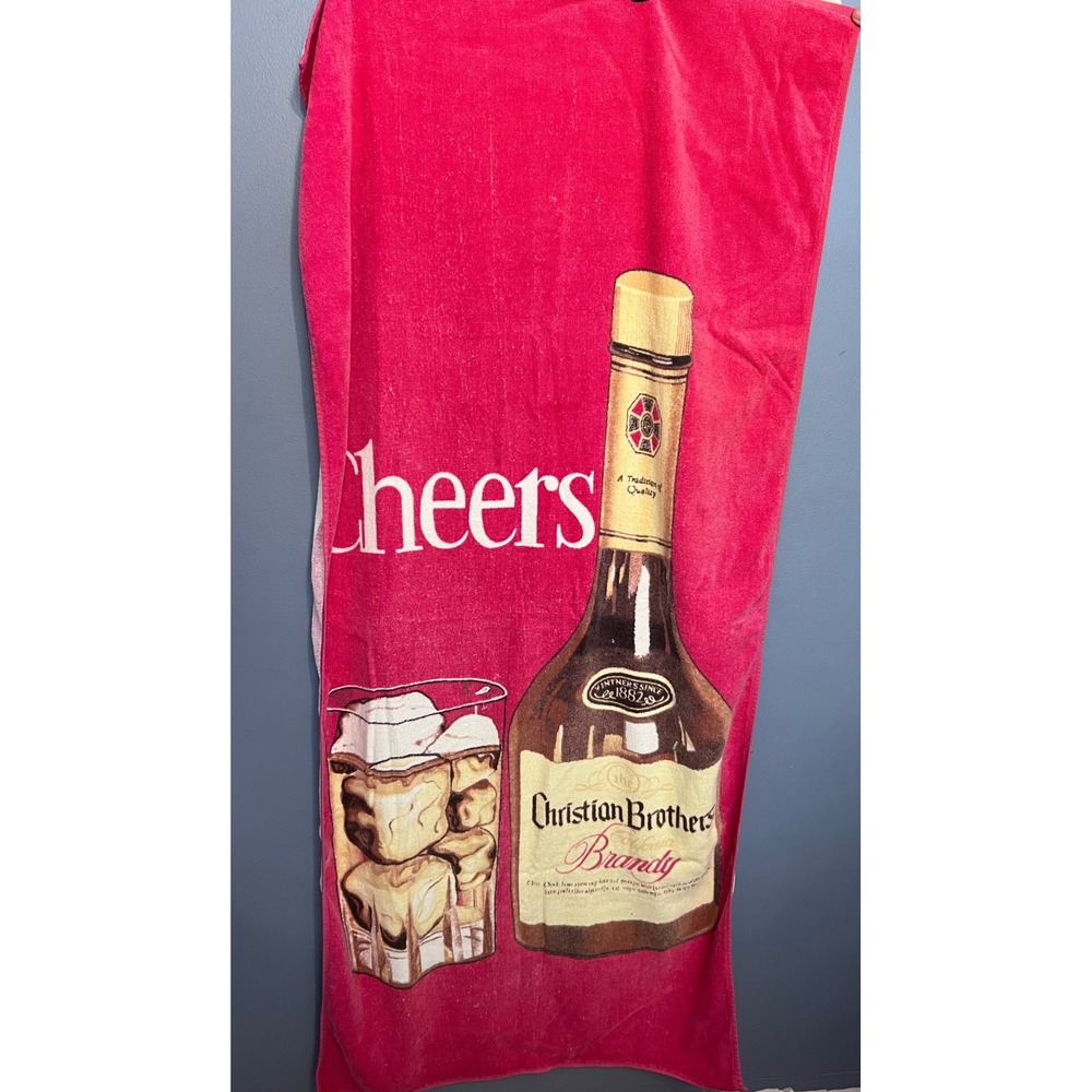 Vintage Christian Brothers Brandy Promotional Beach Towel 27"x57" Rare 80s Pool